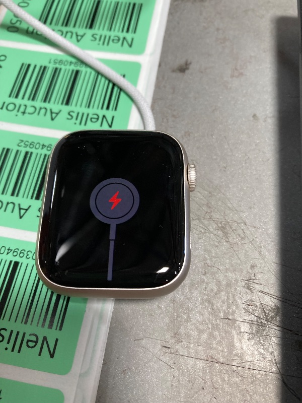Photo 1 of **DOES NOT CHARGE FINAL SALE**Apple Watch Series 9 [GPS 45mm] Smartwatch with Starlight Aluminum Case with Starlight Sport Band M/L. Fitness Tracker, ECG Apps, Always-On Retina Display, Water Resistant
