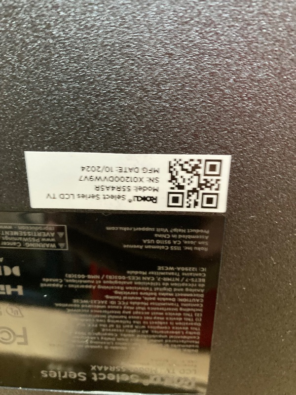 Photo 1 of **SMASHED SCREEN FINAL SALE**Roku Smart TV – 55-Inch Select Series 4K HDR RokuTV with Roku Enhanced Voice Remote, Brilliant 4K Picture, Automatic Brightness, & Seamless Streaming – Live Local News, Sports, Family Entertainment