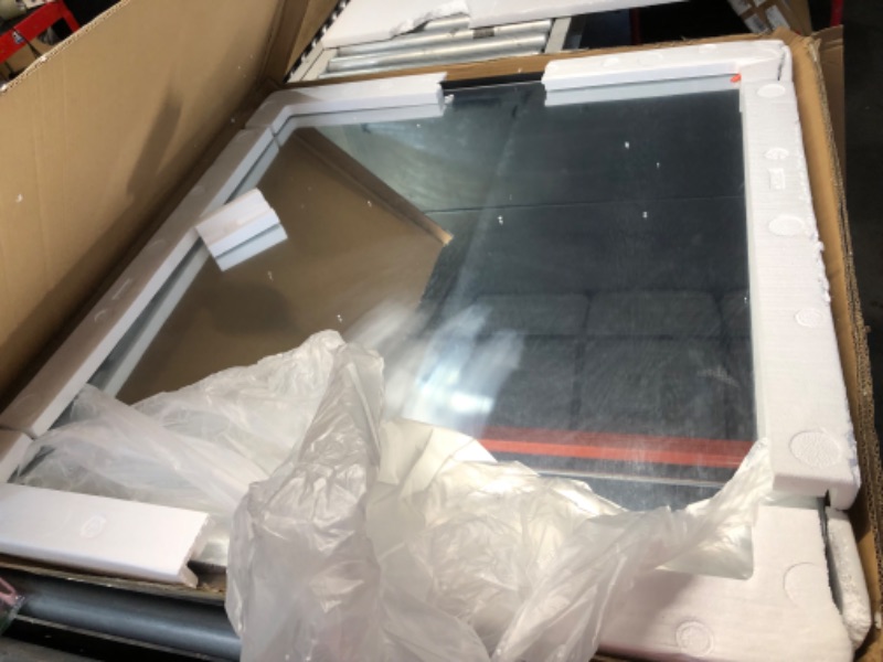 Photo 1 of ***COVERED IN SMUDGES AND SCRATCHES - SEE PICTURES***
LOAAO 40X38 Inch Black Metal Framed Bathroom Mirror for Wall, Matte Black Bathroom Vanity Mirror Farmhouse, Anti-Rust, Tempered Glass, Hangs Horizontally or Vertically
