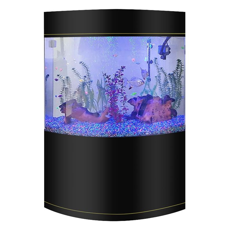 Photo 1 of **BOX ONE AND TWO -- NONREFUNDABLE -- PARTS ONLY -- TRUCK/TRAILER PICKUP** Penn-Plax Water World Luxury Large Bow Front Acrylic Aquarium with Built-in Stand and Storage Top (LM2) – 360° View – Great for Freshwater and Saltwater Fish – 58 Gallons