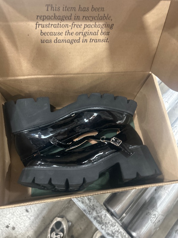 Photo 1 of ***(HEAVILY USED/ MINOR DAMAGE)***Flerivva Women's Black Platform Mary Janes Chunky Heel Goth Shoes Y2K Dress Pumps with T Strap CN41 - US 8.5-9