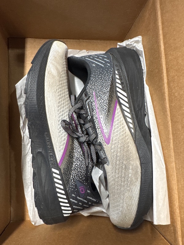 Photo 1 of (SIZE 8) (USED/FAIR) Brooks Women’s Launch GTS 10 Supportive Running Shoe - Black/White/Violet - 8 Medium