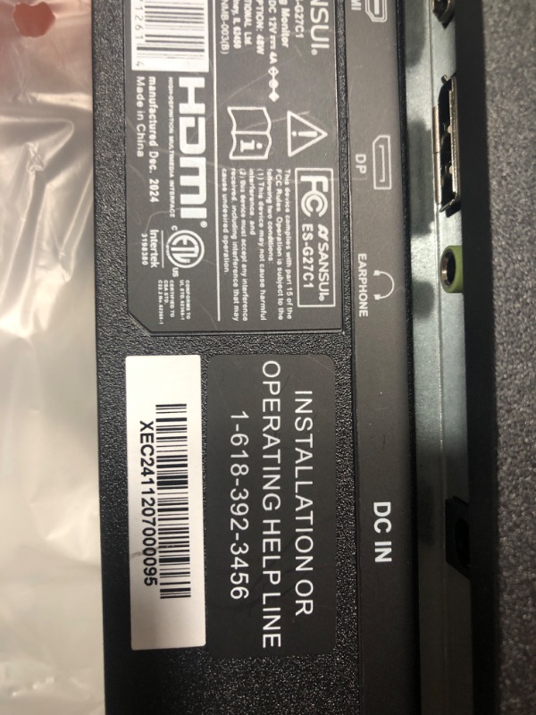 Photo 1 of SANSUI 27 Inch Curved Gaming Monitor 180Hz 1ms with Speakers FHD 1080P Computer Monitor FreeSync|1500R|130% sRGB|HDR|Low Blue Light|HDMI DP Ports|VESA Mount|Metal Stand(ES-G27C1 HDMI Cable Included)