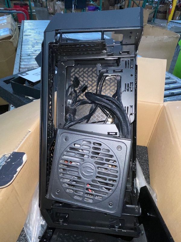 Photo 1 of (for parts) Cooler Master NCORE 100 MAX ITX SFF Tower Case, Custom 120mm AIO, 850W SFX Gold ATX3.0 PSU, 4 Slot GPU, Vertical Mount GPU, PCIe 4.0 Riser, Anodized Aluminum, USB Type C (NR100-MNNN85-SL0)
