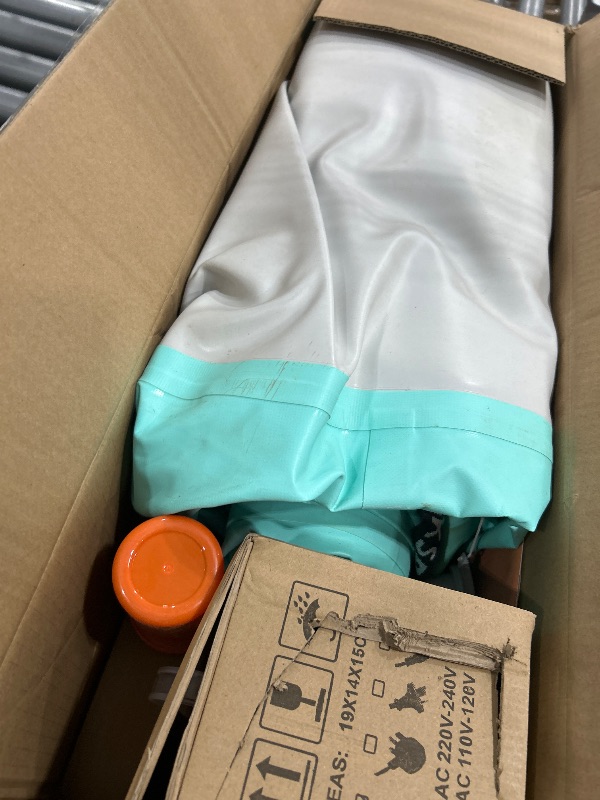 Photo 1 of AKSPORT Gymnastics Air Mat Tumble Track Tumbling Mat Inflatable Floor Mats with Air Pump for Home Use/Tumble/Gym/Training/Cheerleading/Parkour/Beach/Park/Water(Mint Green, 9.84ft)