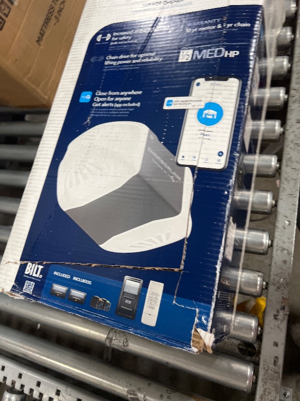 Photo 1 of (used) Chamberlain C2405 MYQ Smart Garage Door Opener, Chain Drive, 1/2-HP Motor, Dual Light - Quantity 1
