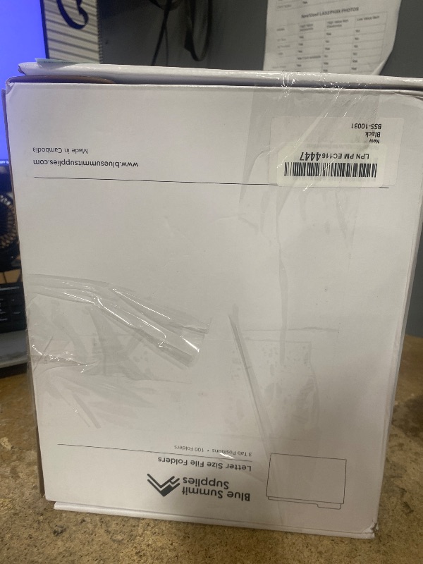 Photo 1 of 100 Blue Summit Supplies Black File Folders - Letter Size File Folders with 1/3 Cut Tabs, Durable 11pt Black Paper, Holds Letter Size Documents, Black Folder 100 Pack
