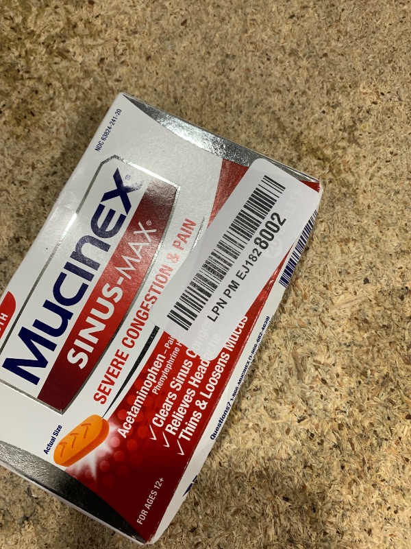 Photo 1 of ****EXP: 06/27****Mucinex Sinus-Max Severe Congestion Relief Caplets, 20 Count