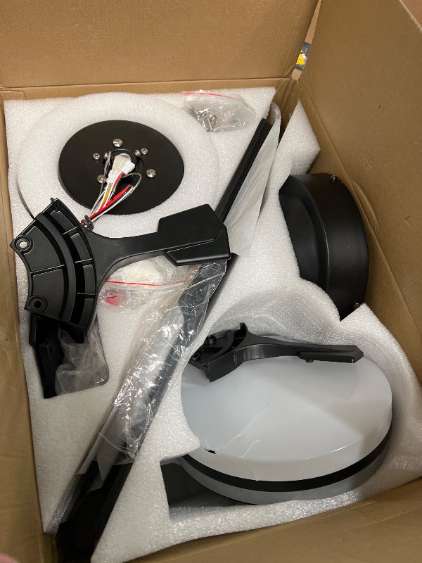 Photo 1 of ***PARTS ONLY***Ceiling Fans with Lights- 52" RGB Low Profile Indoor Ceiling Fan with Light and Remote/APP Control, Flush Mount, LED Dimmable DC Reversible Modern Ceiling Fan for Bedroom?Black?