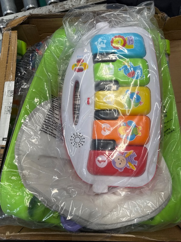 Photo 1 of (PARTIAL SET) (USED/FAIR) Fisher-Price Baby Playmat Deluxe Kick & Play Piano Gym for Learning & 2 Maracas Soft Rattles for Newborn to Toddler Play Ages 0+ Months