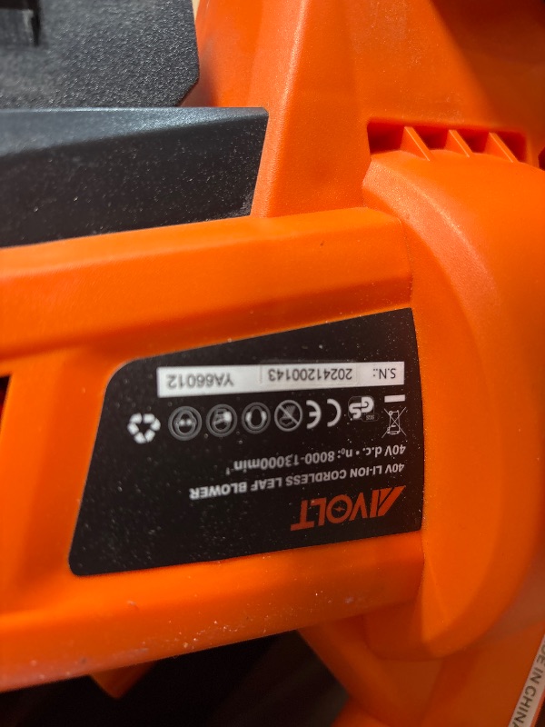 Photo 1 of ****PARTS ONLY ***AIVOLT Cordless Leaf Blower Vacuum Mulcher 40V, 2pcs 4.0Ah Battery Powered Leaf Vacuum with 40L Bag, Battery and Charger Included, 160MPH Air Speed, Perfect for Lawn Care Yard Cleaning