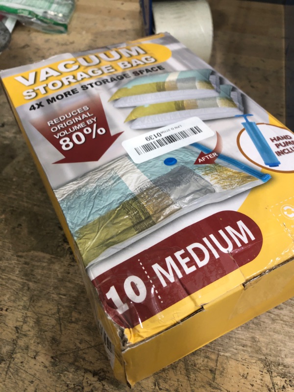 Photo 1 of 10 Medium Vaccum Storage Bags, Space Saver Vacuum Storage Bags Medium, Space Bags, Vacuum Seal Bags for Clothes with Travel Hand Pump
