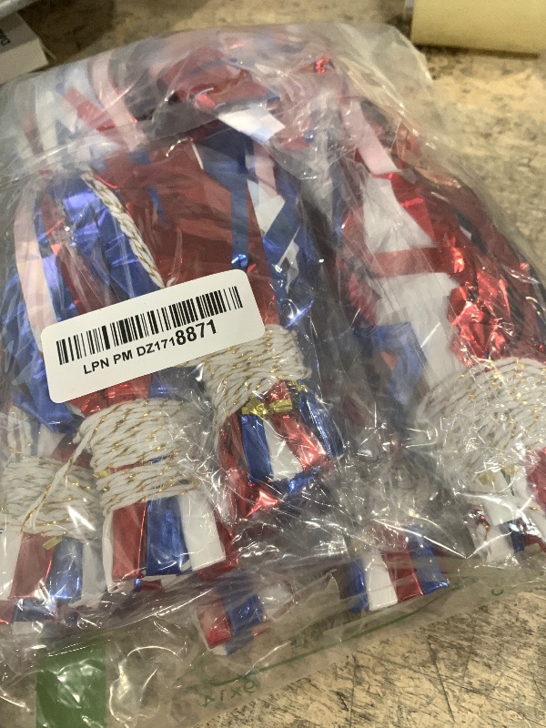 Photo 1 of 24 Pcs Pom Poms Cheerleading Cheerleader Spirited Cheer Baton Handle Metallic Foil for Sports Team Party Dance Cheering(Red, Blue)