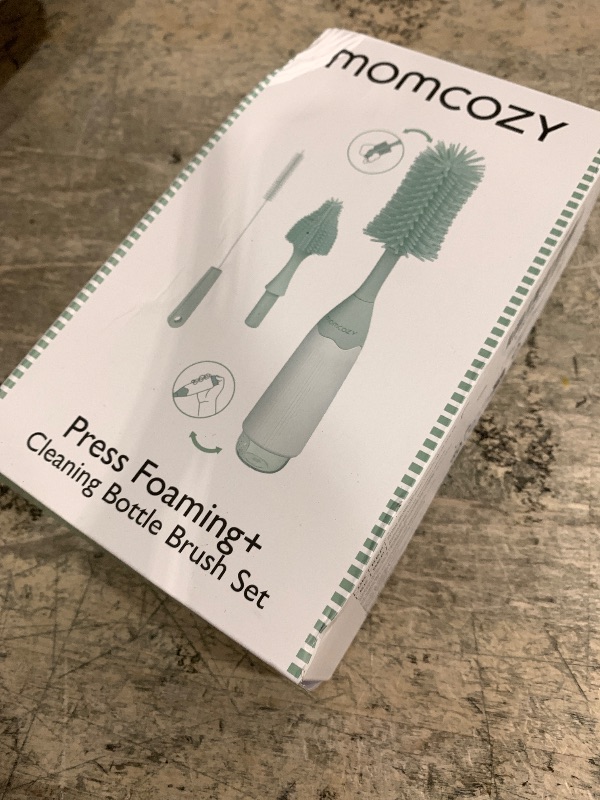 Photo 1 of Momcozy Bottle Brush Kit, Innovative Push-Press Design for Better Cleaning - Baby Bottle Cleaner Brush for Baby Bottle, Breast Pumps, Nipples, and More - Can Generate Foam for Better Cleaning, Green