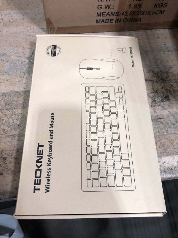 Photo 1 of TECKNET Wireless Keyboard and Mouse Combo, Mini Cordless Computer Keyboard and Mouse Set 2.4GHz, Silent Adjustable 1600 DPI, Quiet Click, Lag-Free for Computer, Laptop, PC, Windows, Mac, Chrome OS