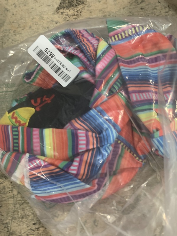Photo 1 of Frietlebird Cinco de Mayo Baby Girl Outfit Baby Short Sleeve Romper and Bell Bottoms Pants Sets Headband Summer Clothes (A-Black,6-12 Months)