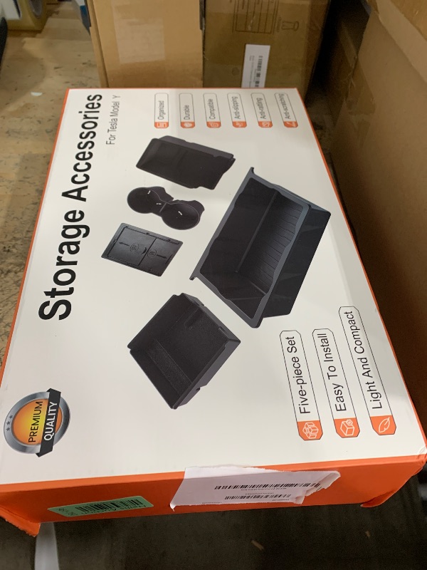 Photo 1 of BANKKY Center Console Organizer Tray 5PCS for Tesla Model Y Accessories 2024-2020(Not Fit 2024 2025 Model Y Juniper) Armrest Storage Tray, Hidden Storage Box, Cup Holder Insert, Under Seat Storage Box