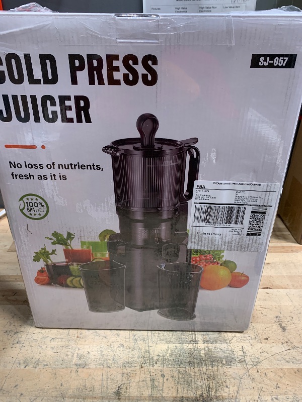 Photo 1 of **FACTORY SEALED** Juicer Machines with 5.8" Large Feed Chute, Cold Press Juicer For Whole Vegetables and Fruits, 400W Professional Slow Masticating juicer Easy to Clean for Batch Juicing (Titanium Gray)