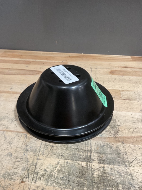Photo 1 of 1 PC SHLPDFM Pulley Black Steel SWP 5/8" Single-Groove Short Water Pump Pulley Compatible with Small Block Chevy SBC 262 265 267 283 302 305 307 327 350 400
