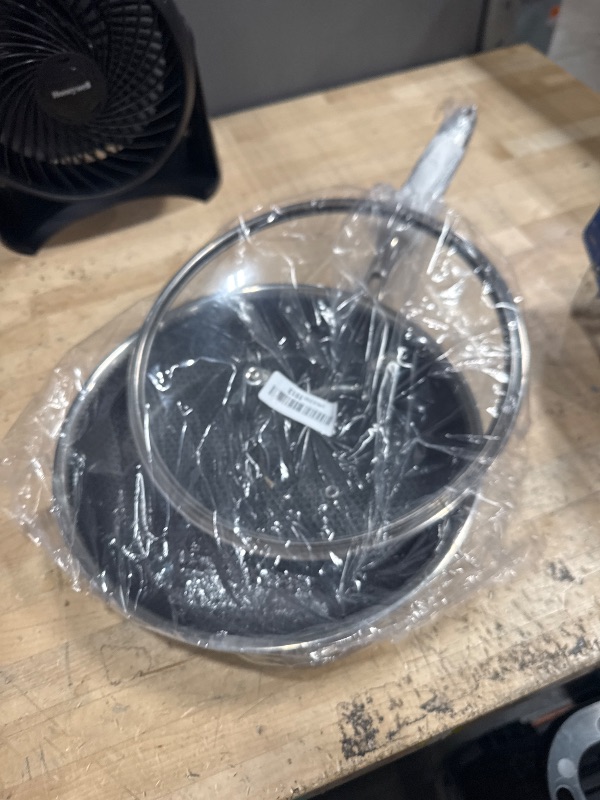 Photo 1 of 12 inches Frying Pan Nonstick Deep Sauté Pan and Lid, Non Stick Stainless Steel Pan Dishwasher and Oven-Safe, Compatible with All Cooktops