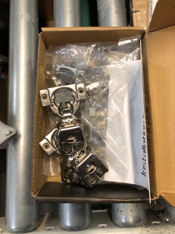 Photo 1 of (used/fair) Chibery 10 Pack 1/2" Overlay 4D Soft Close Concealed Hinges for Face Frame Door, Adjustable Closing Speed, Smooth Slow Self Close Hinges, Satin Nickel, 105° Open Angle Stainless Steel Cabinet Hinges