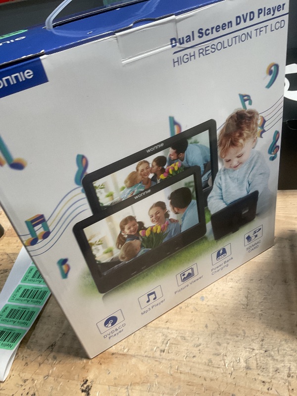 Photo 1 of ***PARTS ONLY***WONNIE 10.5" Two Car DVD Players Portable Dual Screen Headrest Video Player, Play a Same or Two Different Movies with 5-Hour Rechargeable Battery,2 AC Adapters,2 Mounting Brackets,Support USB/SD Card