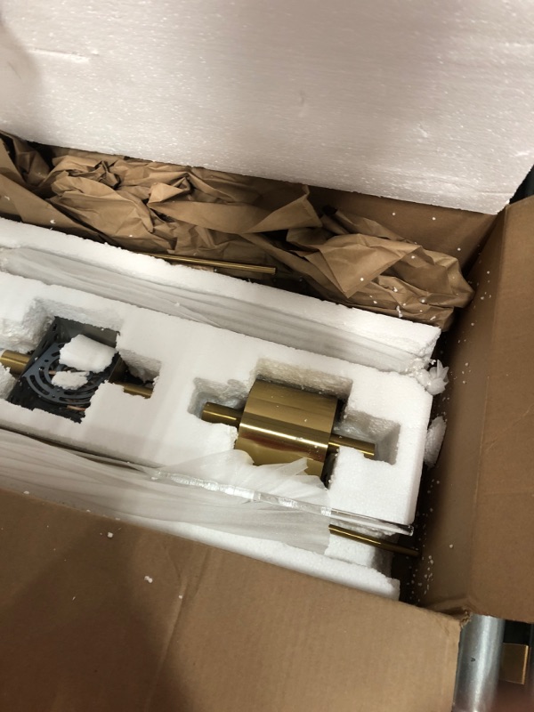 Photo 1 of (PARTIAL SET) (UNTESTED) 2-Light Modern Brushed Titanium Gold Wall Sconce with Clear Glass Crystal Luxury Wall Light Fixtures for Bedroom Living Room Bathroom Vanity Mirror Light Fixtures Set of 2