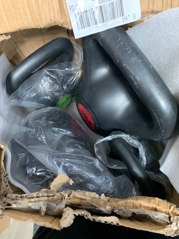 Photo 1 of ?Signature Fitness ?Wide Grip 4-Piece Kettlebell Exercise Fitness Weight Set, Include 5 lbs, 10 lbs?, ?15 lbs? and 20 lbs, Black