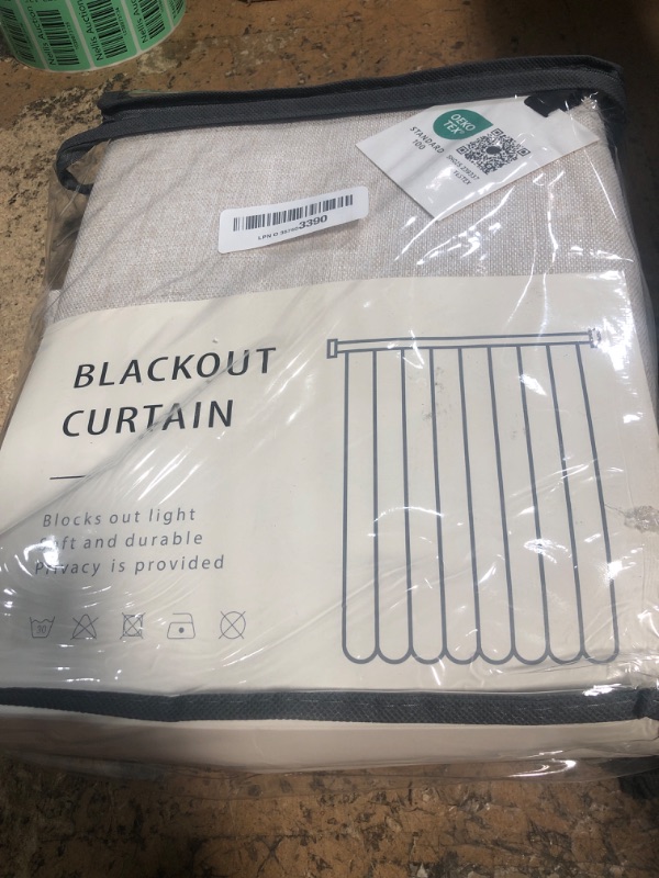 Photo 1 of 100% Blackout Shield Linen Blackout Curtains for Bedroom 84 Inches Long, Back Tab/Rod Pocket Living Room Drapes, Thermal Insulated Blackout Curtains 2 Panels Set, 50" W x 84" L, Cream