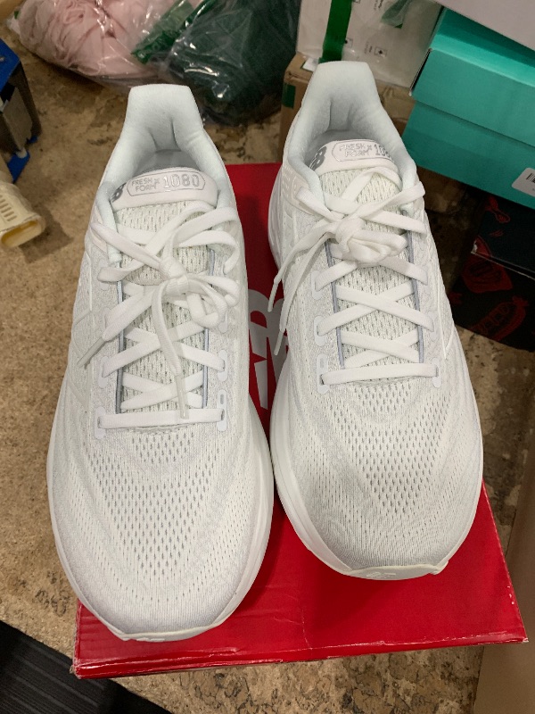 Photo 1 of **SEE NOTES***New Balance Women's W1080V13 Running Shoe, White/Silver Metallic, 10 Wide