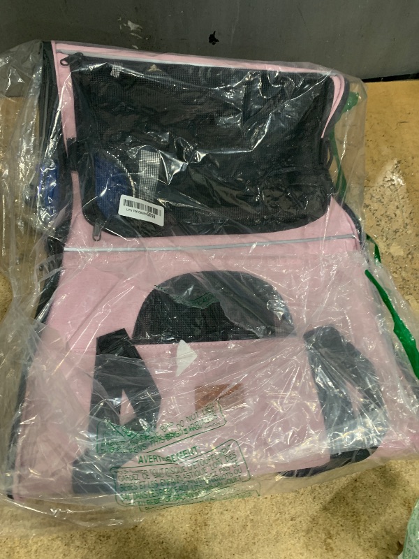 Photo 1 of ***SEE NOTES***Morpilot Portable Cat Carrier - Soft Sided Cat Carrier for Medium Cats and Puppy up to 15lbs, Pet Carrier with Locking Safety Zippers, Foldable Bowl, Airline Approved Travel Dog Carrier - Pink
