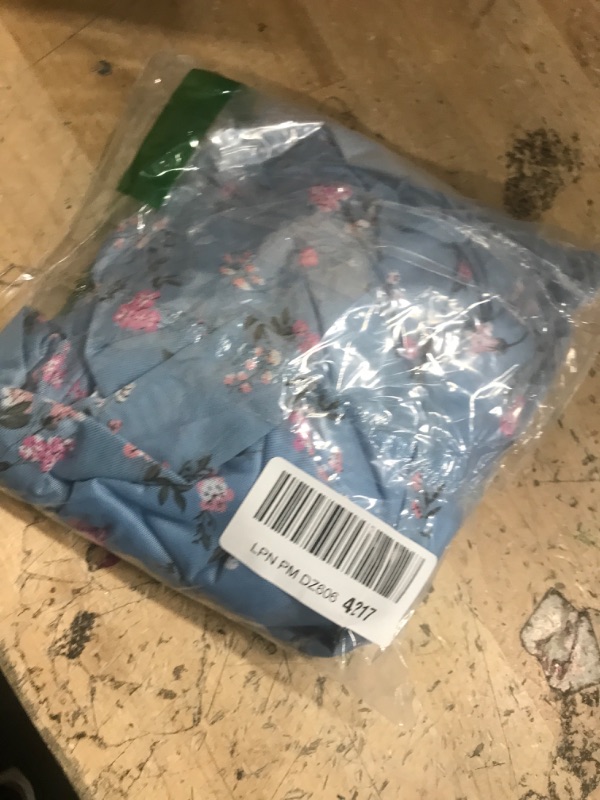 Photo 1 of Milumia Women's Plus Size Floral Long Skirt High Waist Straight Mesh Skirts Light Blue 4XL