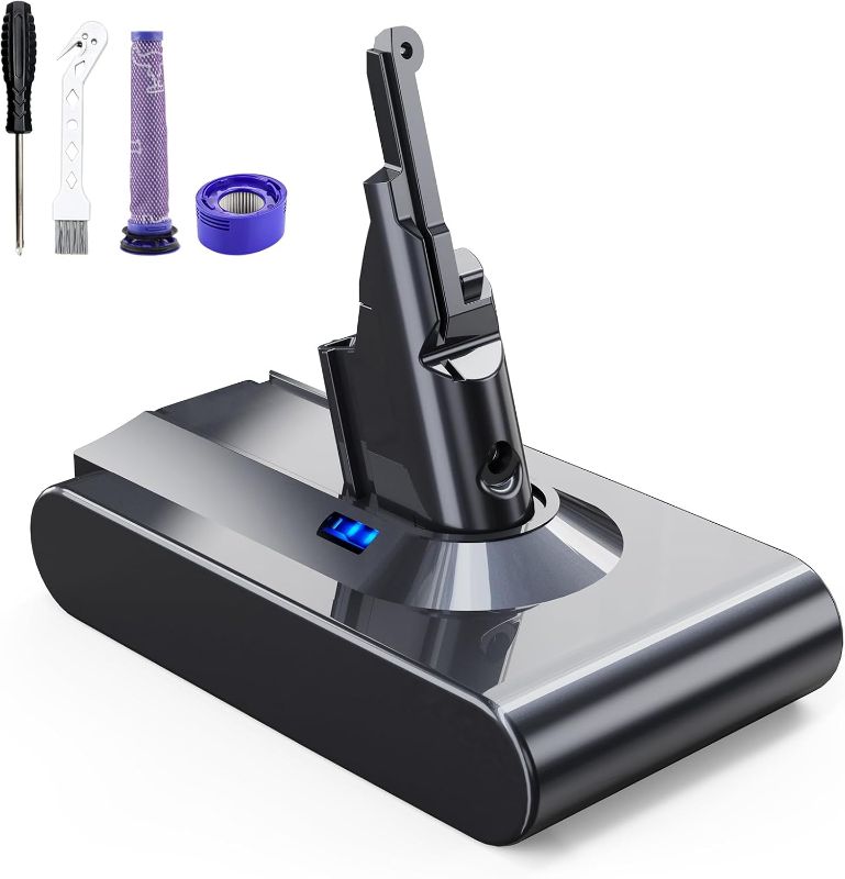 Photo 1 of -Designed for Dyson V8 Battery Replacement 21.6V 8.0Ah Compatible with Dyson V8 Animal Battery Replacement V8 Motorhead V8 Fluffy SV10 Carbon Fiber Vacuum Cleaner