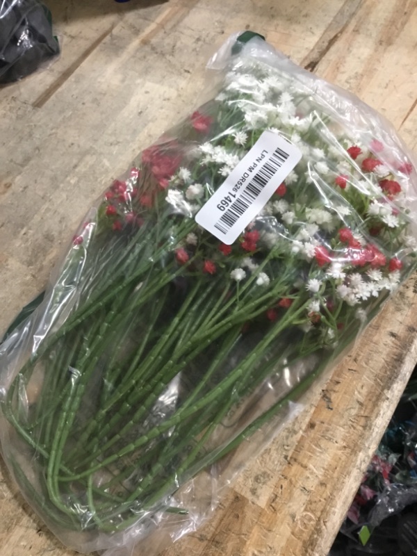 Photo 1 of (PARTIAL SET) (UISED/FAIR) N&T NIETING Babys Breath Flowers,Fake Gypsophila Plants Artificial Pink White Baby Breath Flowers Bulk for Wedding Bouquets Party Home Garden Decoration