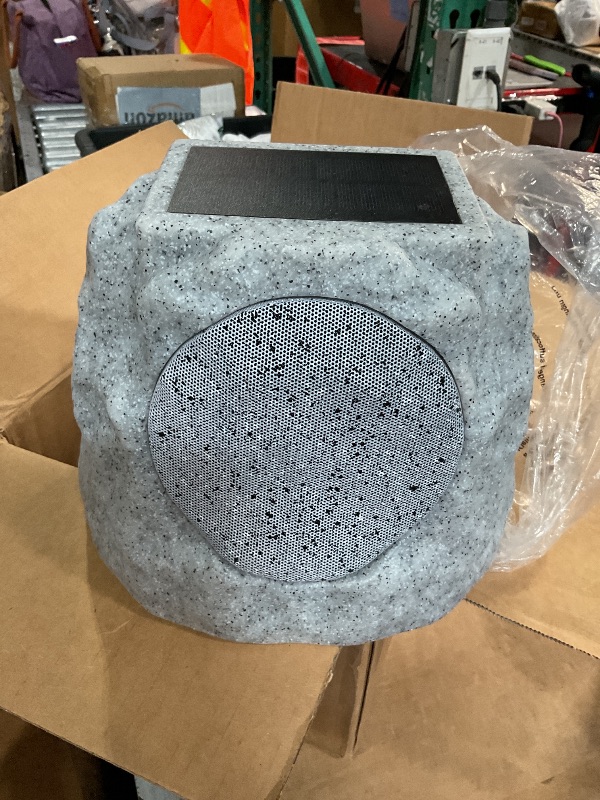 Photo 1 of (One speaker broken) NiceBuy Solar Rock Speakers Outdoor Water-Resistant 2-Pack Solar Powered Rock Speaker with Lights RGB 