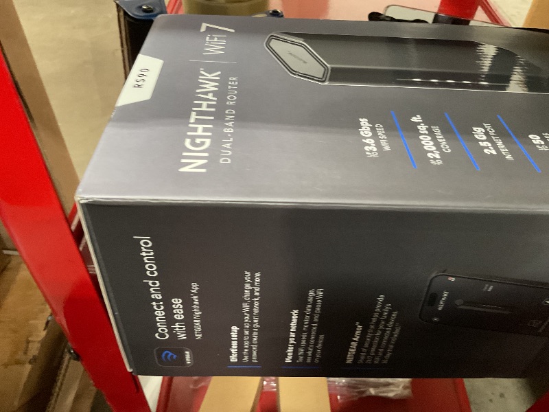 Photo 1 of *unable to tested* NETGEAR Nighthawk Dual-Band WiFi 7 Router (RS90) – Security Features, BE3600 Wireless Speed (up to 3.6 Gbps) - Covers up to 2,000 sq. ft., 50 Devices – 2.5 Gig Internet Port