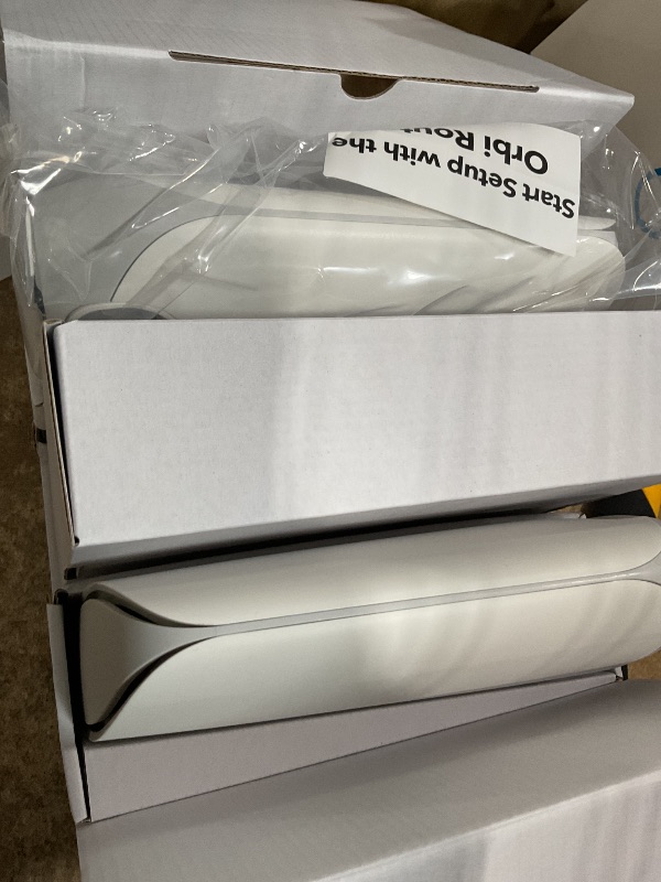 Photo 1 of *unable to tested* NETGEAR Orbi Whole Home Tri-Band WiFi 6 Mesh Network System (RBK752P) – Router with 1 Satellite Extender, Security Features, Coverage up to 5,000 sq. ft., 75 Devices, AX5200 802.11ax (Up to 5.2Gbps)