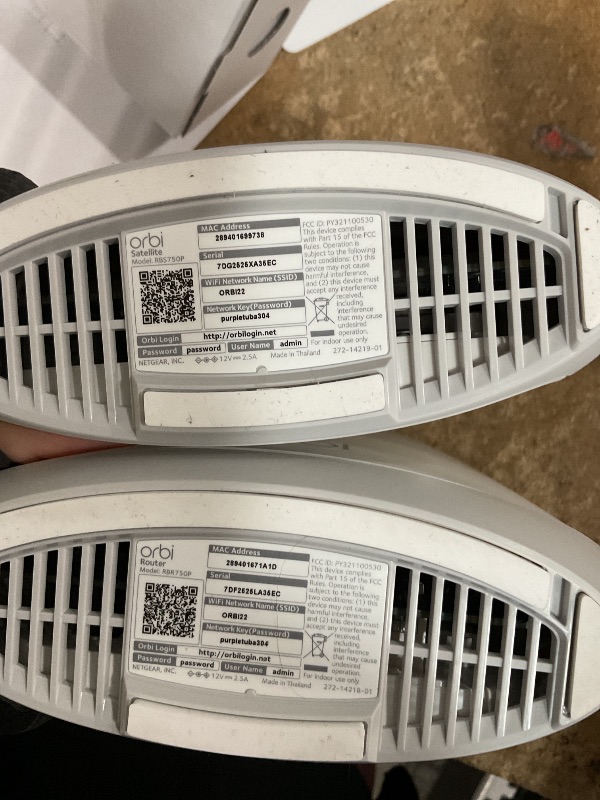 Photo 1 of *unable to tested* NETGEAR Orbi Whole Home Tri-Band WiFi 6 Mesh Network System (RBK752P) – Router with 1 Satellite Extender, Security Features, Coverage up to 5,000 sq. ft., 75 Devices, AX5200 802.11ax (Up to 5.2Gbps)