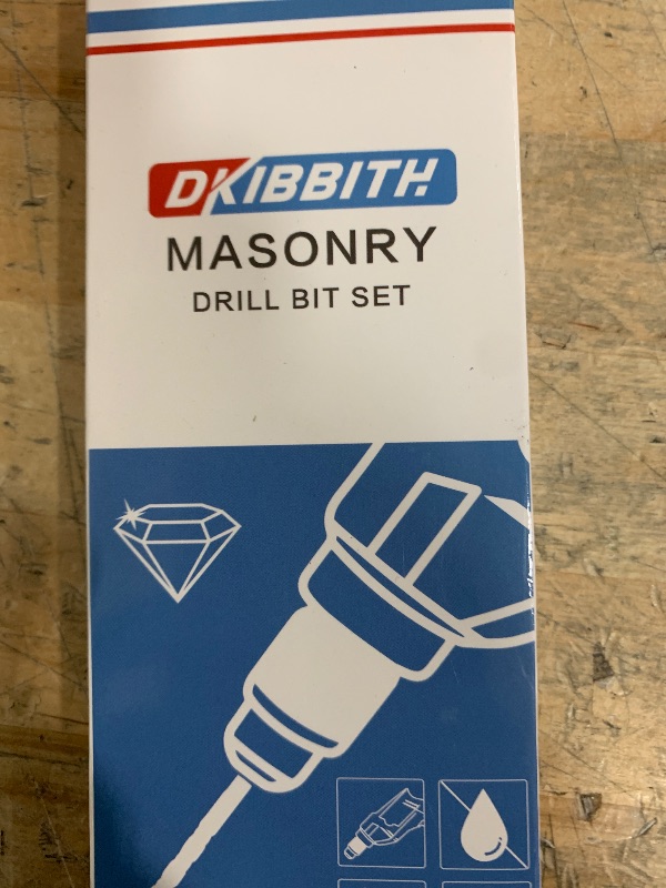 Photo 1 of 10-Piece Masonry Drill Bits Set for Tile Glass Ceramic Brick Wood, 1/8 to 1/2 Inch Drilling Bits with Triangle Handle, YG8 Tungsten Steel Alloy Tip.?Black?