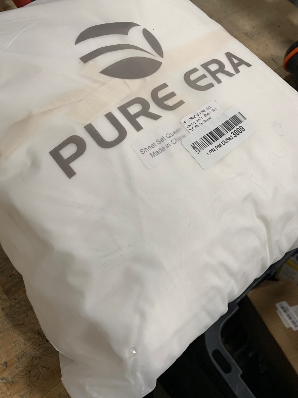 Photo 1 of (no duvet cover) PURE ERA Jersey Knit 4pc Bed Sheet Set 100% T-Shirt Cotton Super Soft Comfy Breathable Fits Mattress Up to 20" Extra Deep Pocket(Solid Off White,Queen)