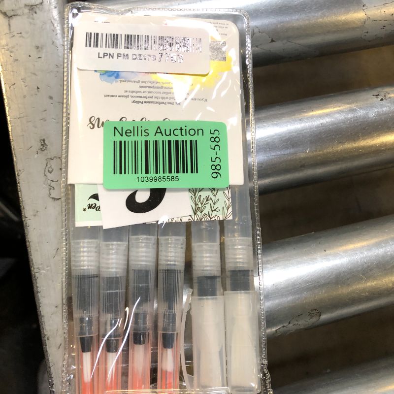 Photo 1 of Mr. Pen Watercolor Brush Pens, 6 pcs, Pointed & Flat Tips, Nylon Bristles, White, Refillable, Portable Ink/Water Brush