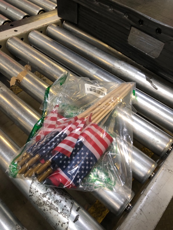 Photo 1 of 12 Pack Small American Flags on Stick Small US Flags/Mini American Flags for Outside 4x6 Inch American Hand Held Stick Flags with Kid-Safe Spear Top, Patriotic Veterans Day Decorations, 4th of July Decorations