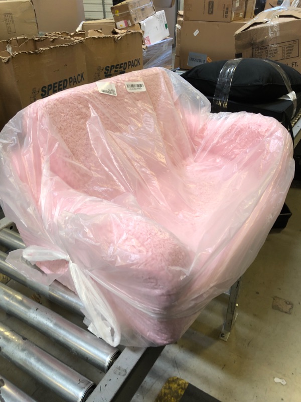 Photo 1 of MOMCAYWEX Kids Chairs for Toddler, 2-in-1 Toddler Soft Sherpa Couch Fold Out, Convertible Sofa to Lounger for Girls and Boys, Pink