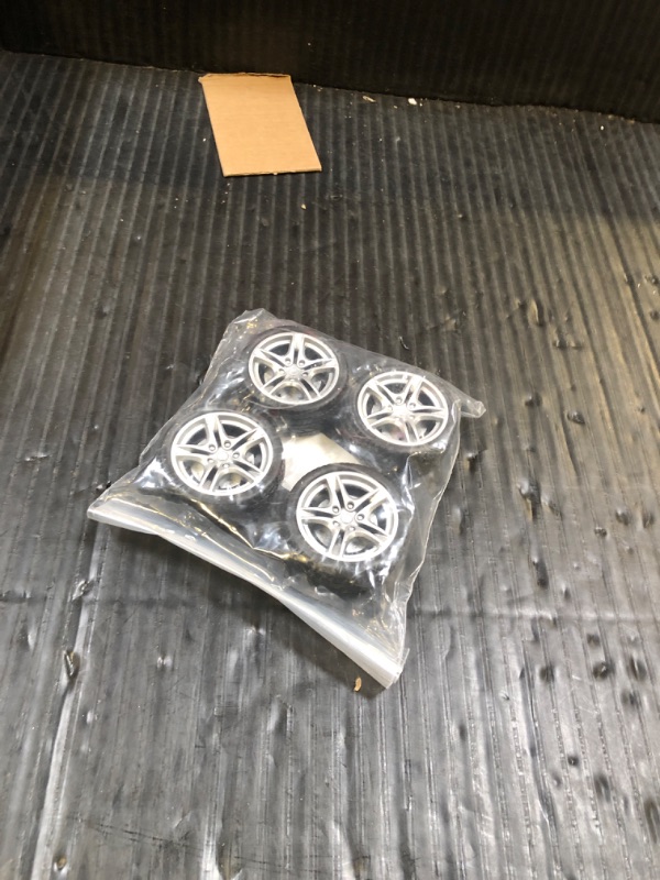 Photo 1 of 4Pcs Black 48mm Tires,Simulation Rubber Wheel Tire Wheel Toy Model DIY RC Spare Parts Easy Installation Small in Size,Tire and Wheel Sets,Remote and App Controlled Vehicles Parts