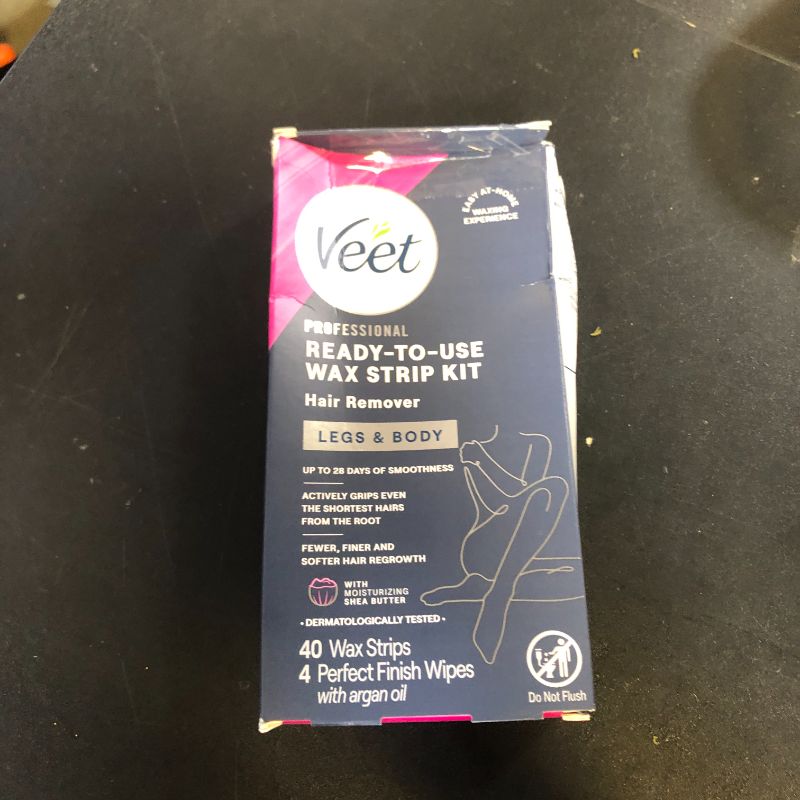 Photo 1 of VEET Sugar Wax Strips For Women's Body Hair Removal, Bikini Hair Removal Kit, Pubic, Dermatologically Tested For Body & Intimate Areas, 40ct Wax Strips with Shea Butter & 4ct Wipes