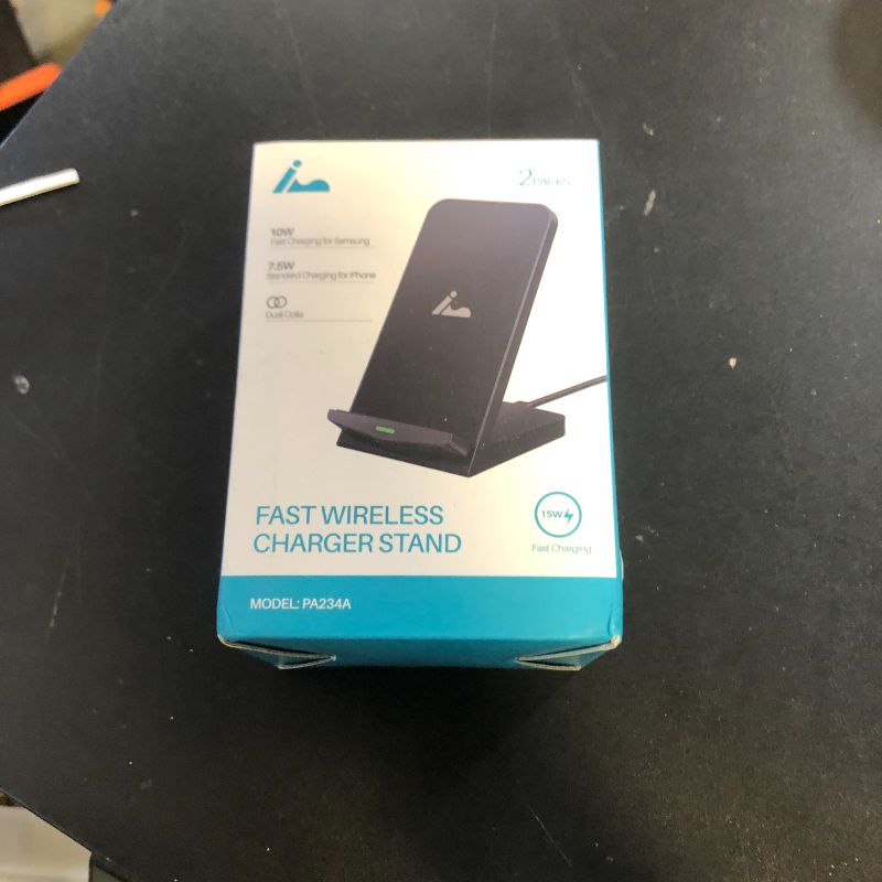 Photo 1 of Wireless Charger [2 Pack],15W Fast Wireless Charging Stand,Wireless Charger Compatible with iPhone 15/15 Plus/15 Pro Max/14/13/12 /11Pro Max/XR/XS/X/8 Plus,Galaxy S23/S22/S21/S20 Note 20/10,Google,etc
