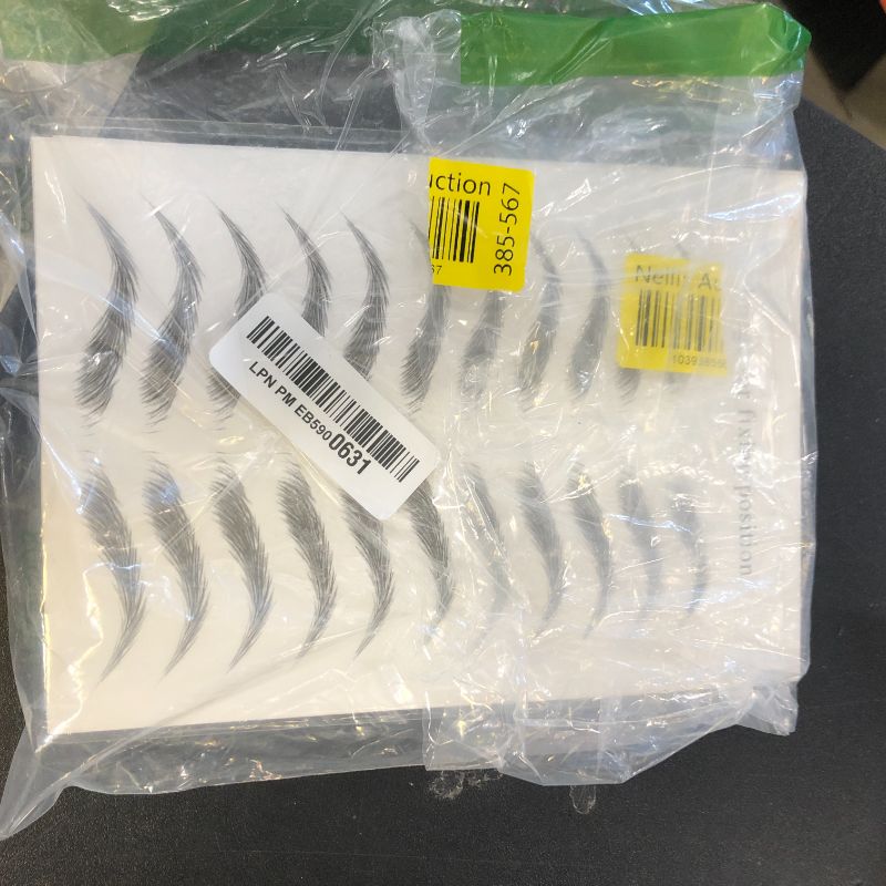 Photo 1 of 20 Sheets 220 Pairs Eyebrow Tattoo Sticker Waterproof 4D Hair-Like Natural Fake Tattoo Eyebrows Transfers Stickers Peel Off Brows Grooming Shaping Makeup Sticker for Women Girls,Black