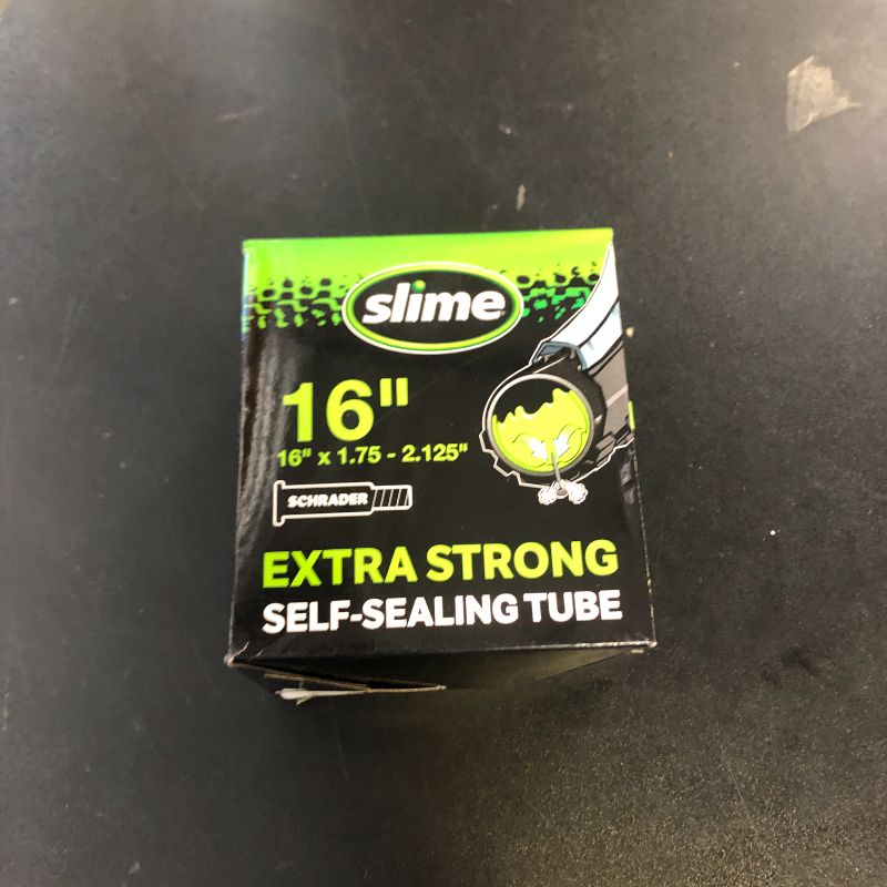 Photo 1 of Slime 30051 Bike Inner Tube with Slime Puncture Sealant, Extra Strong, Self Sealing, Prevent and Repair, Schrader Valve, 16" x 1.75-2.125"