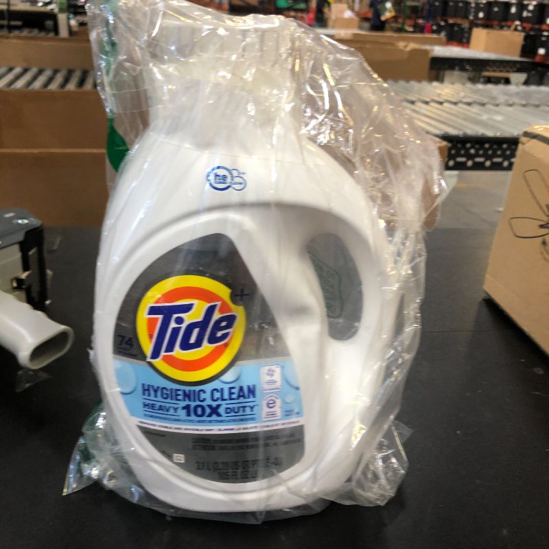 Photo 1 of Tide Hygienic Clean Heavy Duty 10x Free Liquid Laundry Detergent, HE Compatible, Unscented, 74 loads, 105 fl oz