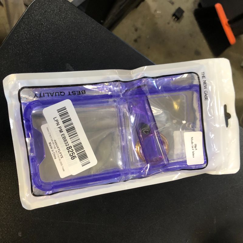 Photo 1 of DAKORIE Designed for Galaxy Z Flip 5 Case with Hinge Protection Clear Flip 5 Case with Kickstand for Galaxy Z Flip 5 5G (2023) - Purple